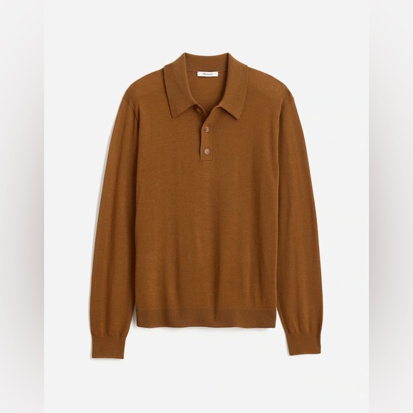 Madewell Three-Button Sweater Polo Shirt in Merino Wool - Picture 1 of 9